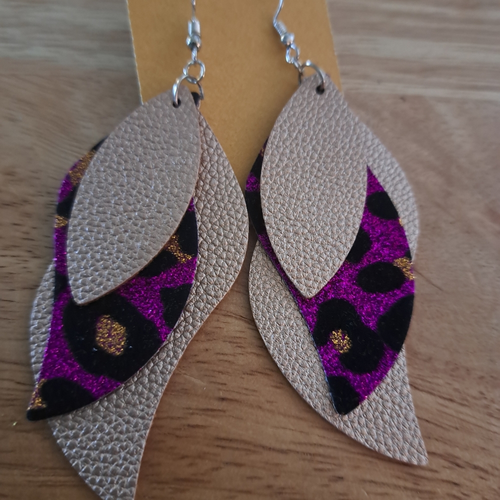 Handcrafted Faux Leather Earrings